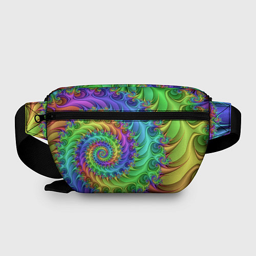Поясная сумка Красочная фрактальная спираль Узор Colorful fracta / 3D-принт – фото 2