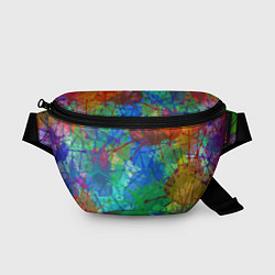 Поясная сумка Разноцветные кляксы, цвет: 3D-принт