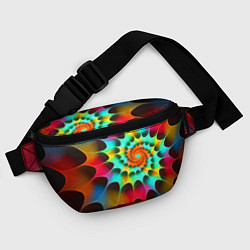Поясная сумка Красочная неоновая спираль Colorful neon spiral, цвет: 3D-принт — фото 2