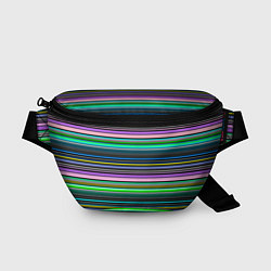 Поясная сумка Яркие неоновые тонкие полосы, цвет: 3D-принт