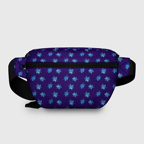 Поясная сумка Цветы Фиолето-Белые Гибискус На Синем Фоне / 3D-принт – фото 2