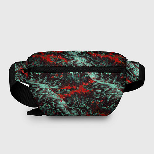 Поясная сумка Красно-Белая Вулканическая Лава / 3D-принт – фото 2