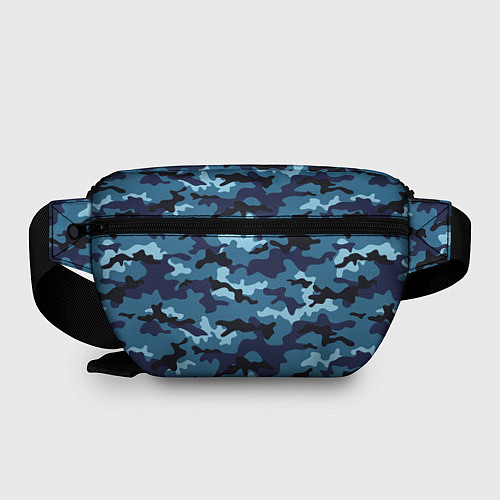 Поясная сумка Камуфляж Тёмно-Синий Camouflage Dark-Blue / 3D-принт – фото 2