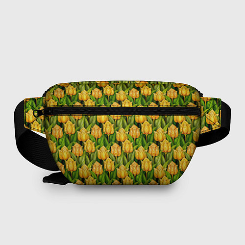 Поясная сумка Желтые тюльпаны паттерн / 3D-принт – фото 2