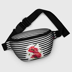 Поясная сумка Red poppies Акварельные цветы, цвет: 3D-принт — фото 2