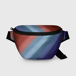 Поясная сумка Полосатый коричнево-голубой паттерн, цвет: 3D-принт