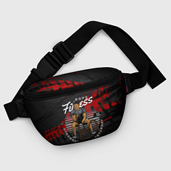 Поясная сумка Фитнес тренировка с канатами, цвет: 3D-принт — фото 2