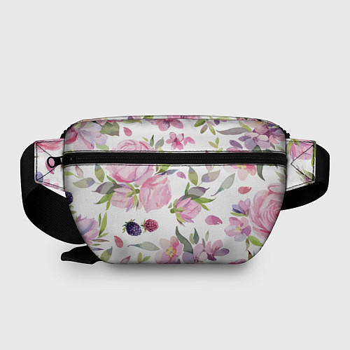 Поясная сумка Летний красочный паттерн из цветков розы и ягод еж / 3D-принт – фото 2