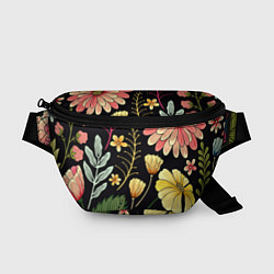 Поясная сумка Яркие цветы на фоне тёмной летней ночи!, цвет: 3D-принт