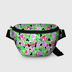 Поясная сумка Abstract pattern green pink spots, цвет: 3D-принт