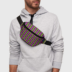 Поясная сумка Striped multicolored pattern Сердце, цвет: 3D-принт — фото 2