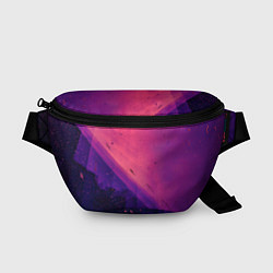 Поясная сумка Неоновая пыль и лучи - Тёмно-розовый, цвет: 3D-принт