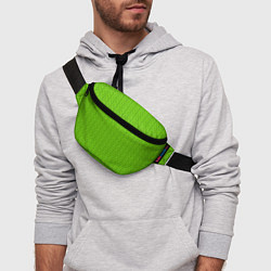 Поясная сумка Зеленые волнистые узоры, цвет: 3D-принт — фото 2