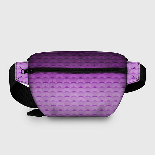 Поясная сумка Фиолетово-розовый геометрический узор Градиент / 3D-принт – фото 2