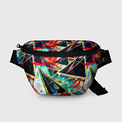 Поясная сумка Яркий абстрактный узор с неоновыми штрихами, цвет: 3D-принт
