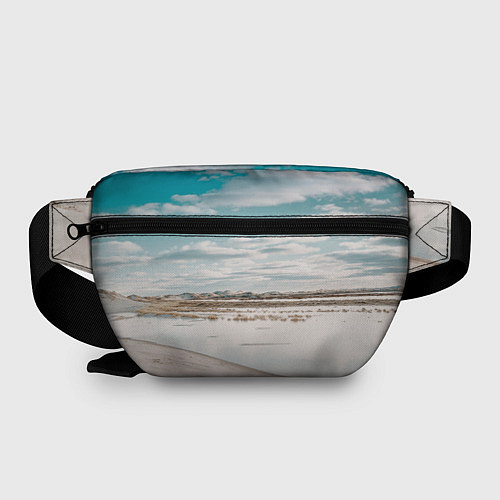 Поясная сумка Песочный пляж и водоём - Белый / 3D-принт – фото 2