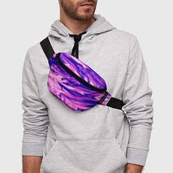 Поясная сумка Розово-фиолетовый мраморный узор, цвет: 3D-принт — фото 2