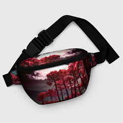Поясная сумка Абстрактные красные деревья и облака, цвет: 3D-принт — фото 2