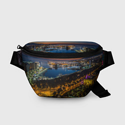 Поясная сумка Ночной город с высоты, цвет: 3D-принт