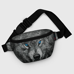 Поясная сумка Агрессивный волк с синими глазами, цвет: 3D-принт — фото 2
