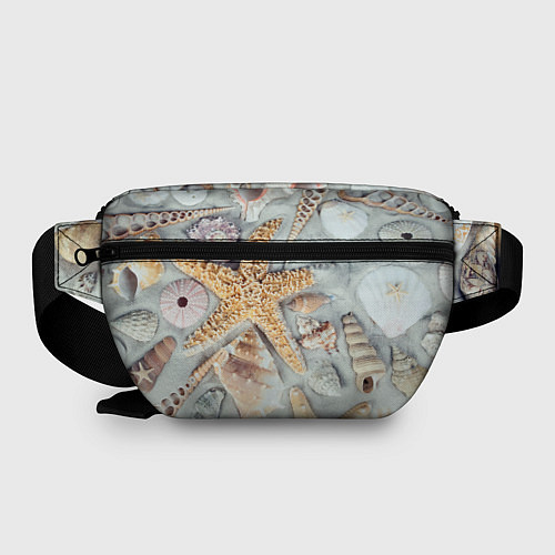 Поясная сумка Морские звёзды и ракушки на океанском песке / 3D-принт – фото 2