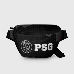 Поясная сумка PSG sport на темном фоне: надпись и символ, цвет: 3D-принт