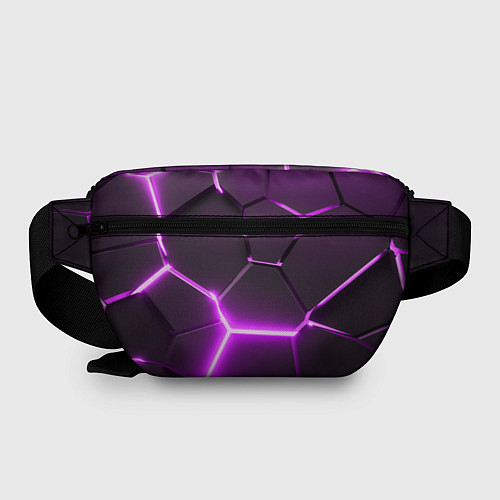 Поясная сумка Фиолетовые неоновые геометрические плиты / 3D-принт – фото 2