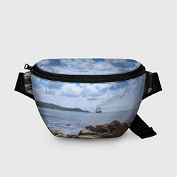Поясная сумка Парусник на горизонте океана, цвет: 3D-принт