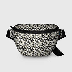 Поясная сумка Тигровый полосатый узор-черные, бежевые полосы на, цвет: 3D-принт