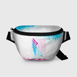 Поясная сумка Attack on Titan neon gradient style, цвет: 3D-принт