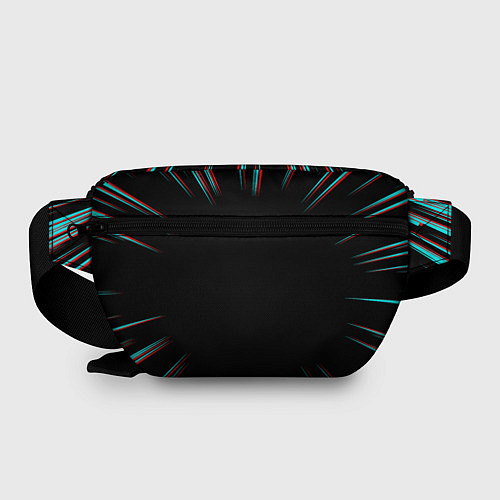 Поясная сумка Символ Black Clover в стиле glitch на темном фоне / 3D-принт – фото 2