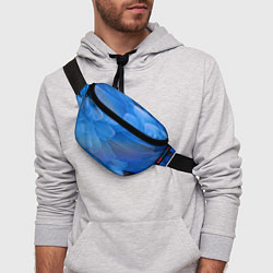 Поясная сумка Текстура с голубыми перьями, цвет: 3D-принт — фото 2