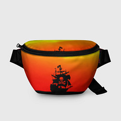 Поясная сумка Пиратский корабль на закате, цвет: 3D-принт