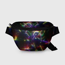 Поясная сумка Разноцветные неоновые линии, цвет: 3D-принт
