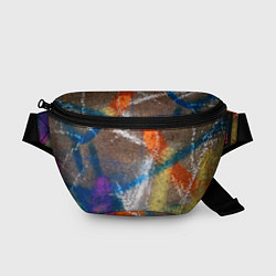 Поясная сумка Рисунок цветными мелками на асфальте, цвет: 3D-принт