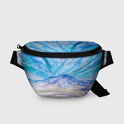 Поясная сумка Заснеженный пейзаж акварель, цвет: 3D-принт