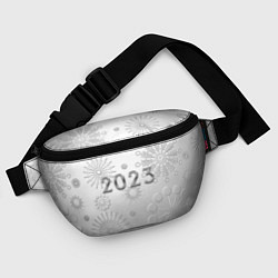 Поясная сумка Новый год 2023 в снежинках, цвет: 3D-принт — фото 2