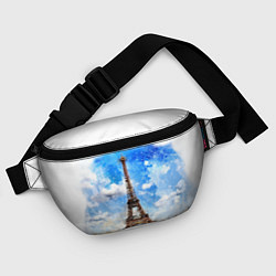 Поясная сумка Париж Эйфелева башня рисунок, цвет: 3D-принт — фото 2