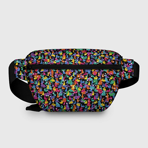 Поясная сумка Разноцветные кролики / 3D-принт – фото 2