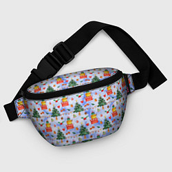 Поясная сумка Новый год - елки и подарки, цвет: 3D-принт — фото 2