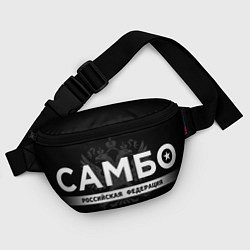 Поясная сумка Российская федерация самбо - на черном фоне, цвет: 3D-принт — фото 2