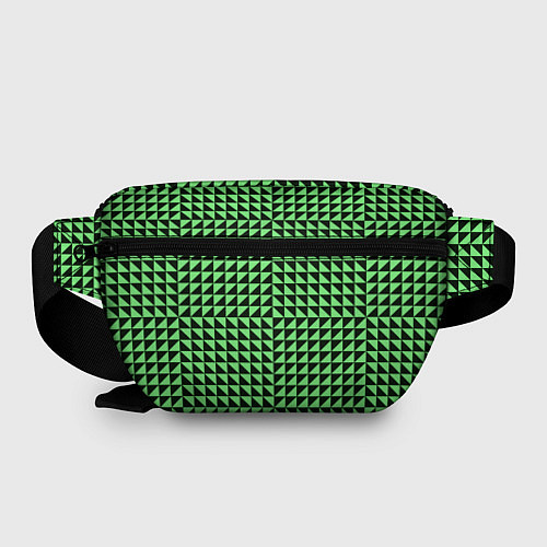 Поясная сумка Чёрно-зелёная оптическая иллюзия / 3D-принт – фото 2