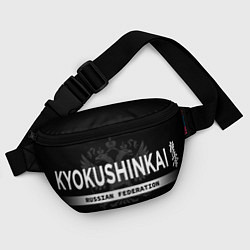 Поясная сумка Киокушинкай карате - на черном фоне, цвет: 3D-принт — фото 2