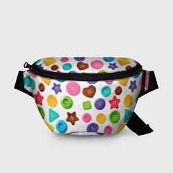Поясная сумка Разноцветные пуговицы - паттерн, цвет: 3D-принт