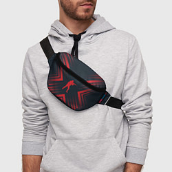 Поясная сумка Красный символ Counter Strike на темном фоне со ст, цвет: 3D-принт — фото 2