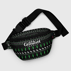 Поясная сумка Новогодний свитер - Genshin impact, цвет: 3D-принт — фото 2