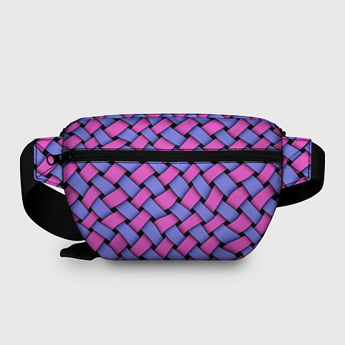 Поясная сумка Фиолетово-сиреневая плетёнка - оптическая иллюзия / 3D-принт – фото 2