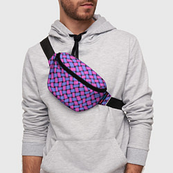 Поясная сумка Фиолетово-сиреневая плетёнка - оптическая иллюзия, цвет: 3D-принт — фото 2