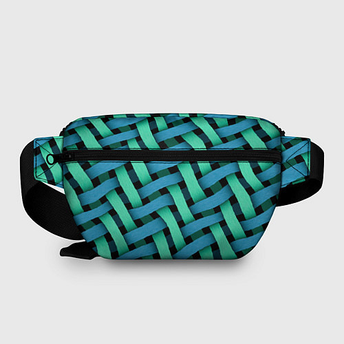 Поясная сумка Сине-зелёная плетёнка - оптическая иллюзия / 3D-принт – фото 2