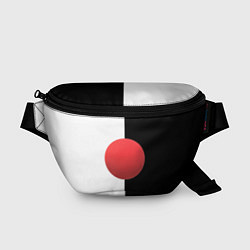 Поясная сумка Красный шар на черно-белом фоне с объемным эффекто, цвет: 3D-принт
